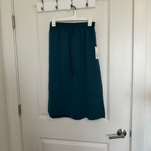 a new day Emerald Green Midi Skirt